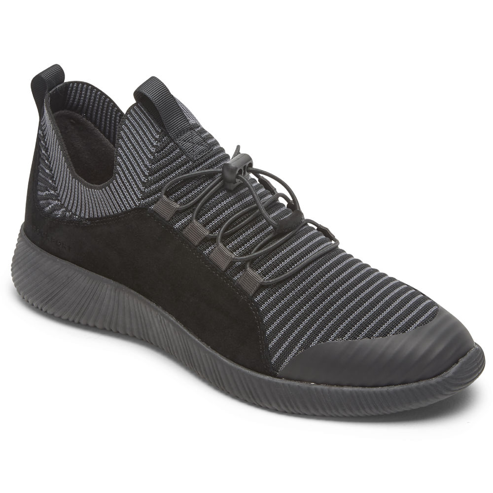 Rockport Womens City Lites Robyne Knit Bungee - Sneakers Black - QKI348690